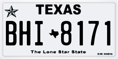 TX license plate BHI8171