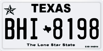 TX license plate BHI8198
