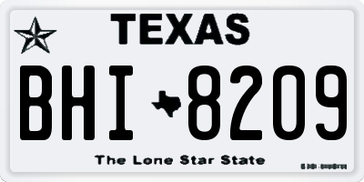 TX license plate BHI8209