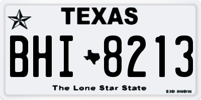 TX license plate BHI8213