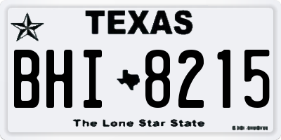TX license plate BHI8215