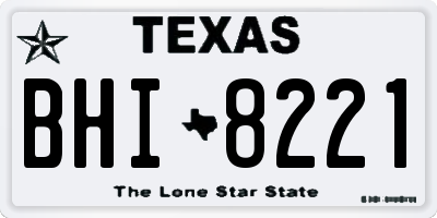 TX license plate BHI8221