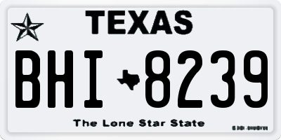 TX license plate BHI8239