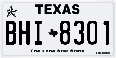 TX license plate BHI8301
