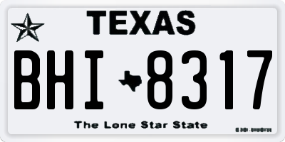 TX license plate BHI8317