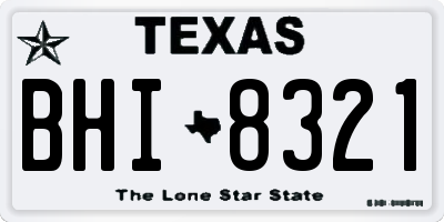 TX license plate BHI8321