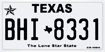 TX license plate BHI8331