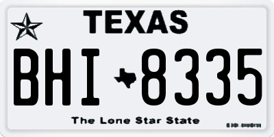 TX license plate BHI8335