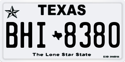 TX license plate BHI8380