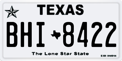 TX license plate BHI8422