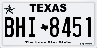 TX license plate BHI8451