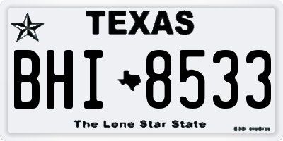 TX license plate BHI8533