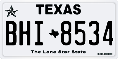 TX license plate BHI8534