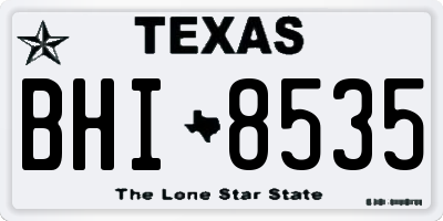 TX license plate BHI8535