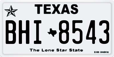 TX license plate BHI8543