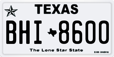 TX license plate BHI8600