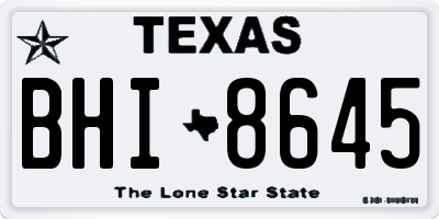 TX license plate BHI8645