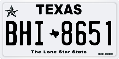 TX license plate BHI8651