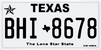 TX license plate BHI8678