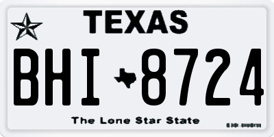 TX license plate BHI8724