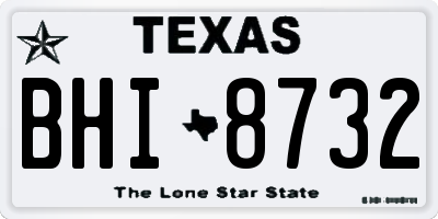 TX license plate BHI8732
