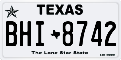TX license plate BHI8742