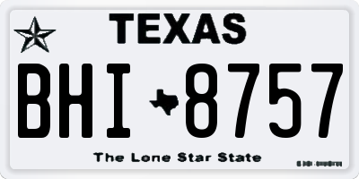 TX license plate BHI8757
