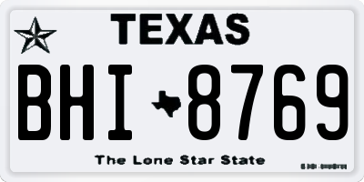 TX license plate BHI8769