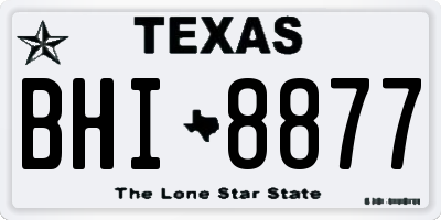 TX license plate BHI8877