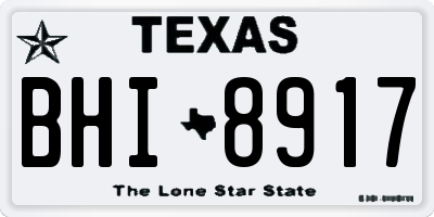 TX license plate BHI8917