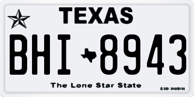 TX license plate BHI8943