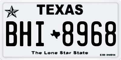 TX license plate BHI8968