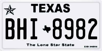TX license plate BHI8982