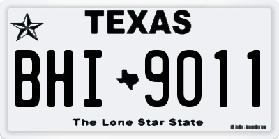 TX license plate BHI9011