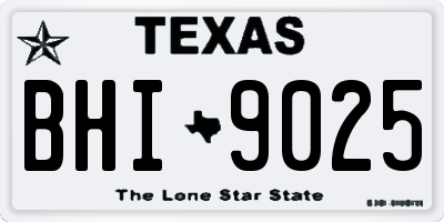 TX license plate BHI9025