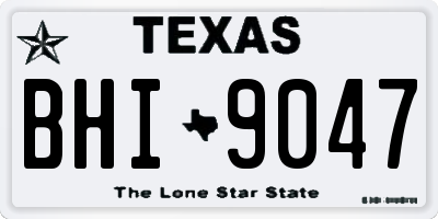 TX license plate BHI9047