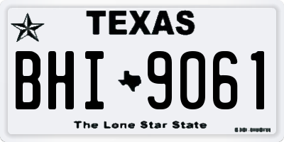 TX license plate BHI9061