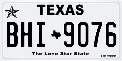 TX license plate BHI9076