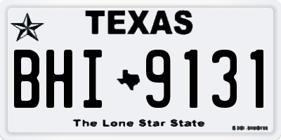 TX license plate BHI9131