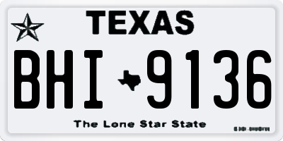 TX license plate BHI9136