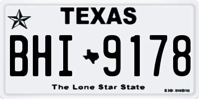 TX license plate BHI9178