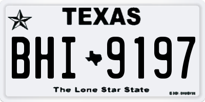 TX license plate BHI9197