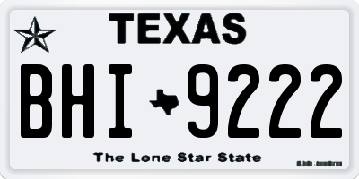 TX license plate BHI9222