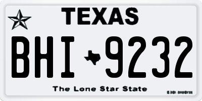 TX license plate BHI9232
