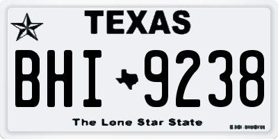 TX license plate BHI9238