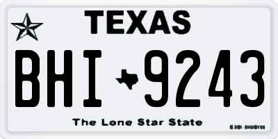 TX license plate BHI9243