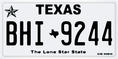 TX license plate BHI9244