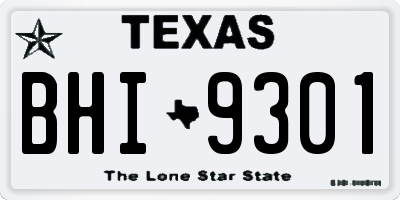TX license plate BHI9301
