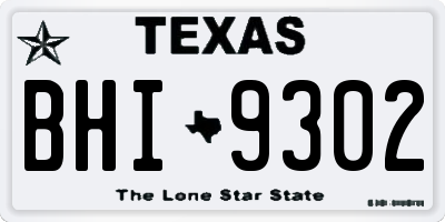 TX license plate BHI9302