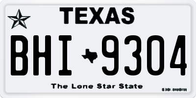TX license plate BHI9304